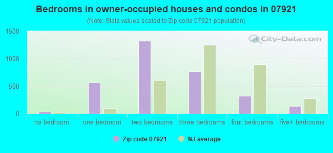 Bedrooms in owner-occupied houses and condos in 07921 