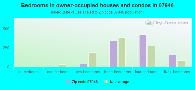 Bedrooms in owner-occupied houses and condos in 07946 