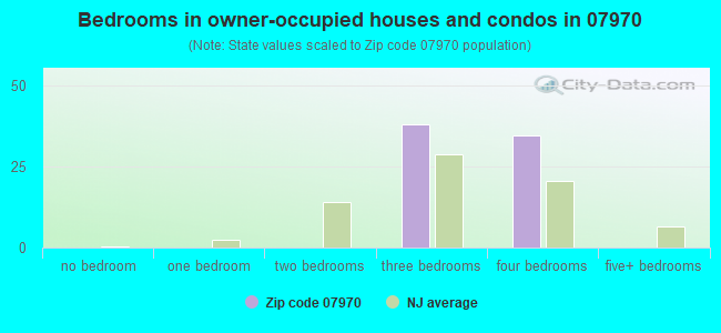 Bedrooms in owner-occupied houses and condos in 07970 