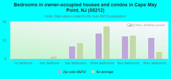 Bedrooms in owner-occupied houses and condos in Cape May Point, NJ (08212) 