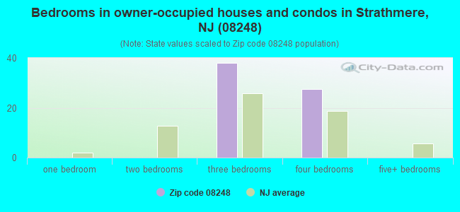 Bedrooms in owner-occupied houses and condos in Strathmere, NJ (08248) 
