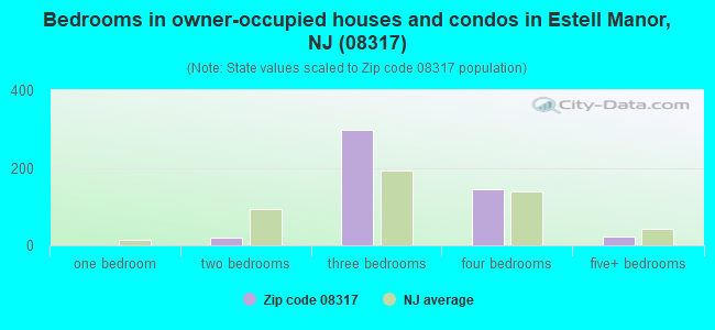 Bedrooms in owner-occupied houses and condos in Estell Manor, NJ (08317) 