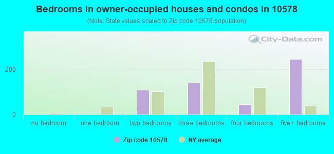 Bedrooms in owner-occupied houses and condos in 10578 
