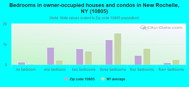 Bedrooms in owner-occupied houses and condos in New Rochelle, NY (10805) 