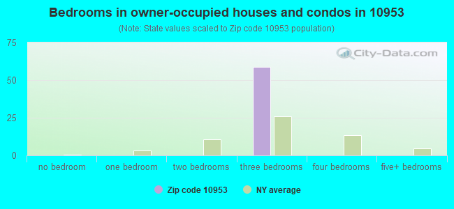 Bedrooms in owner-occupied houses and condos in 10953 