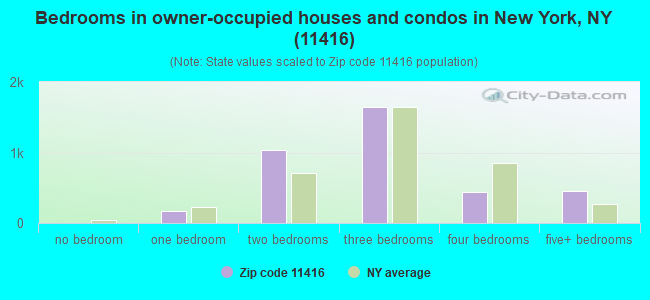 Bedrooms in owner-occupied houses and condos in New York, NY (11416) 