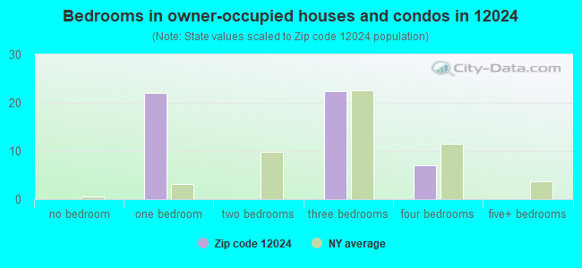 Bedrooms in owner-occupied houses and condos in 12024 