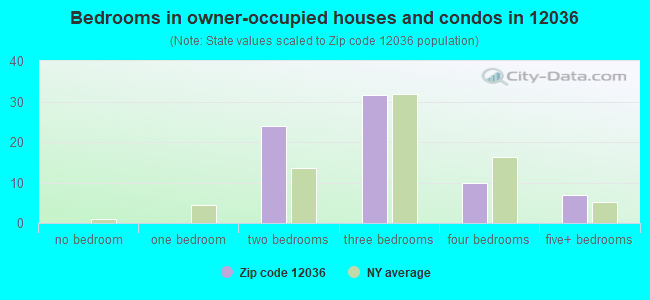 Bedrooms in owner-occupied houses and condos in 12036 