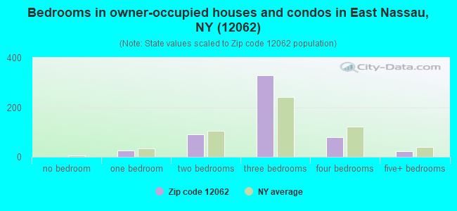 Bedrooms in owner-occupied houses and condos in East Nassau, NY (12062) 