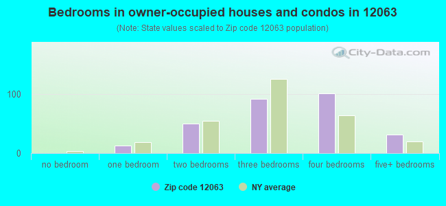 Bedrooms in owner-occupied houses and condos in 12063 