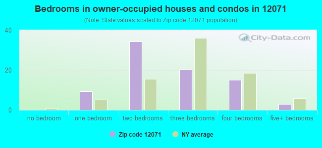 Bedrooms in owner-occupied houses and condos in 12071 