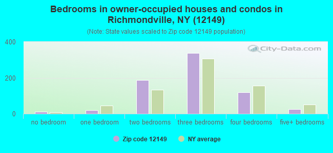 Bedrooms in owner-occupied houses and condos in Richmondville, NY (12149) 