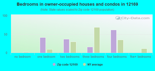 Bedrooms in owner-occupied houses and condos in 12169 