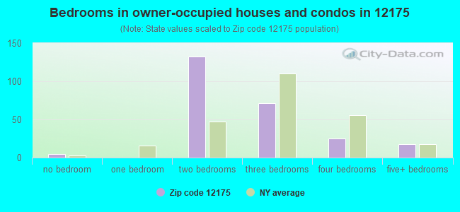 Bedrooms in owner-occupied houses and condos in 12175 