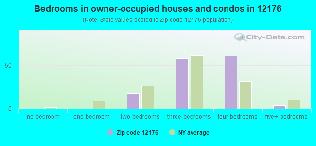 Bedrooms in owner-occupied houses and condos in 12176 