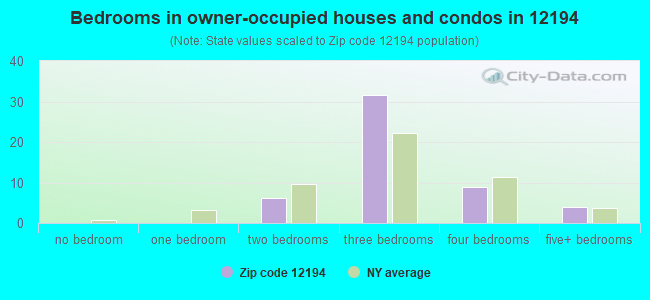 Bedrooms in owner-occupied houses and condos in 12194 