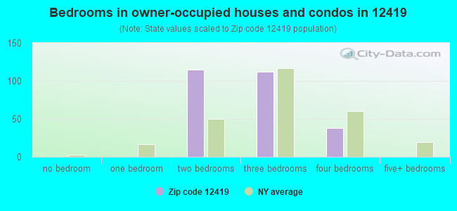 Bedrooms in owner-occupied houses and condos in 12419 