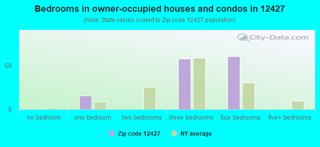 Bedrooms in owner-occupied houses and condos in 12427 