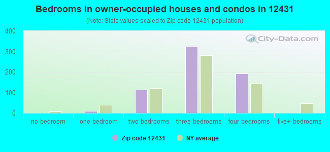 Bedrooms in owner-occupied houses and condos in 12431 