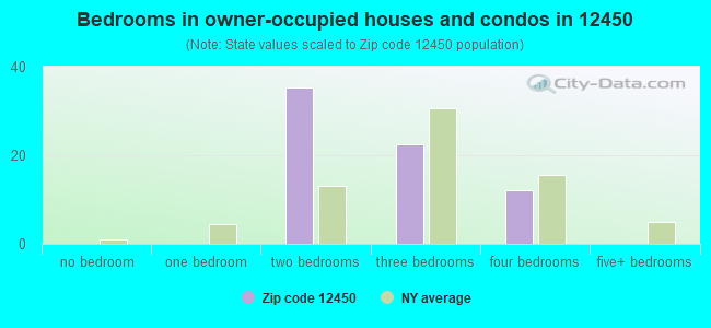 Bedrooms in owner-occupied houses and condos in 12450 