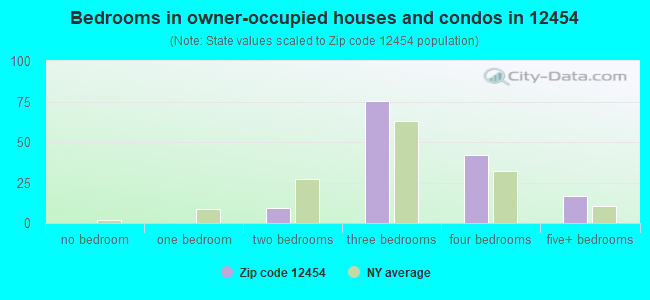 Bedrooms in owner-occupied houses and condos in 12454 