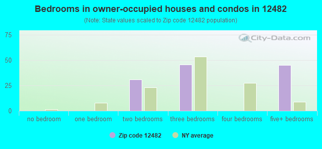 Bedrooms in owner-occupied houses and condos in 12482 