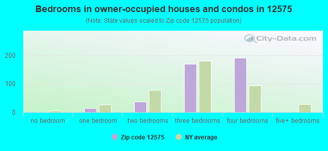 Bedrooms in owner-occupied houses and condos in 12575 