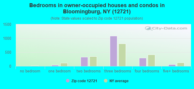 Bedrooms in owner-occupied houses and condos in Bloomingburg, NY (12721) 