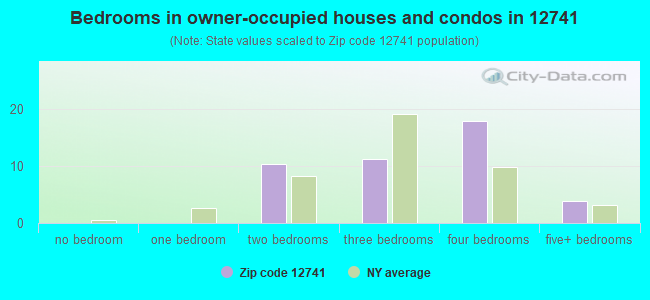 Bedrooms in owner-occupied houses and condos in 12741 