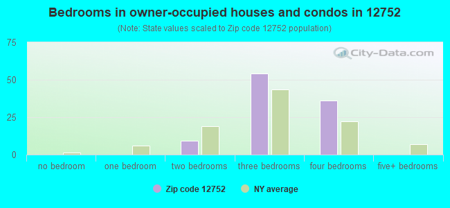 Bedrooms in owner-occupied houses and condos in 12752 