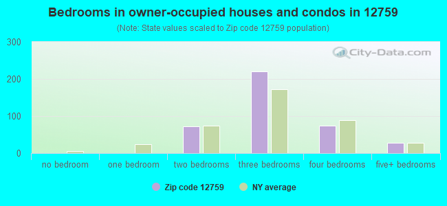 Bedrooms in owner-occupied houses and condos in 12759 