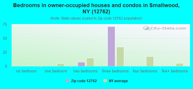 Bedrooms in owner-occupied houses and condos in Smallwood, NY (12762) 