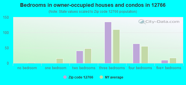 Bedrooms in owner-occupied houses and condos in 12766 