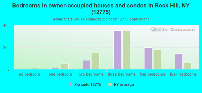 Bedrooms in owner-occupied houses and condos in Rock Hill, NY (12775) 