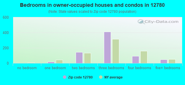 Bedrooms in owner-occupied houses and condos in 12780 