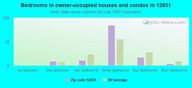 Bedrooms in owner-occupied houses and condos in 12851 
