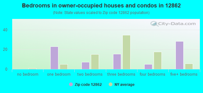 Bedrooms in owner-occupied houses and condos in 12862 