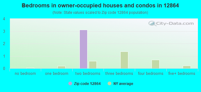 Bedrooms in owner-occupied houses and condos in 12864 