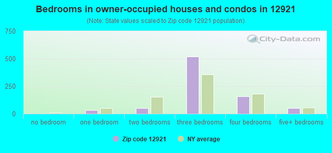 Bedrooms in owner-occupied houses and condos in 12921 