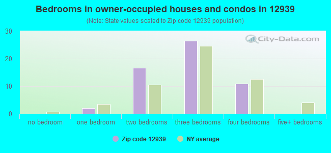 Bedrooms in owner-occupied houses and condos in 12939 