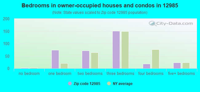 Bedrooms in owner-occupied houses and condos in 12985 