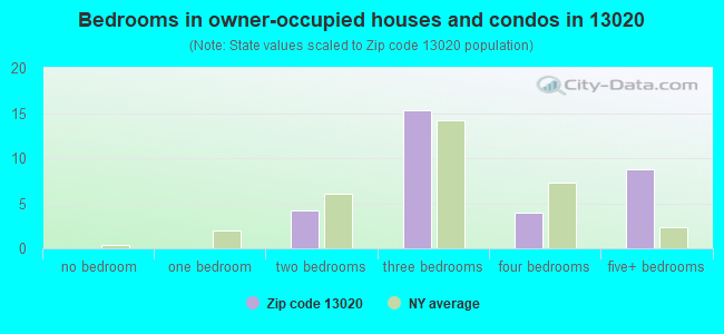 Bedrooms in owner-occupied houses and condos in 13020 