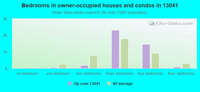 Bedrooms in owner-occupied houses and condos in 13041 