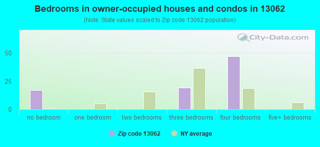 Bedrooms in owner-occupied houses and condos in 13062 