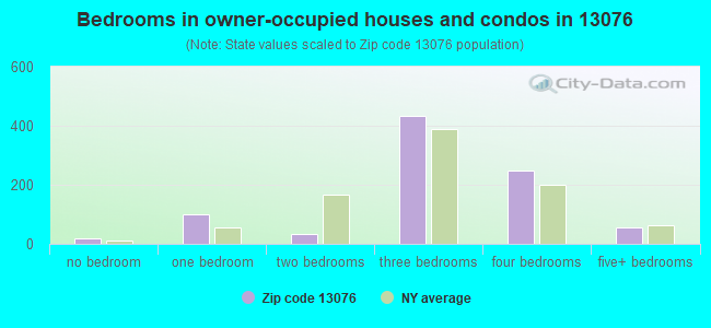 Bedrooms in owner-occupied houses and condos in 13076 