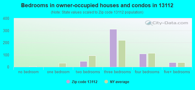 Bedrooms in owner-occupied houses and condos in 13112 