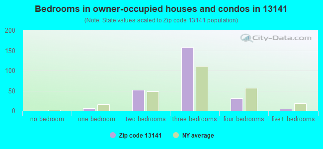 Bedrooms in owner-occupied houses and condos in 13141 