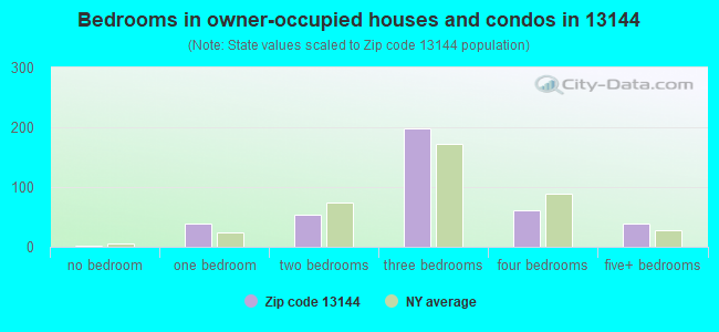 Bedrooms in owner-occupied houses and condos in 13144 