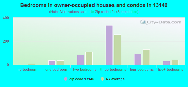 Bedrooms in owner-occupied houses and condos in 13146 