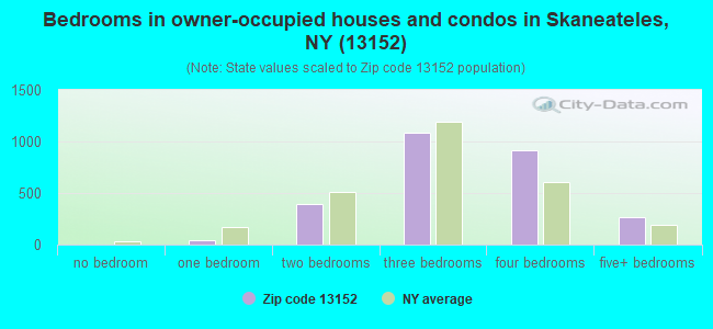 Bedrooms in owner-occupied houses and condos in Skaneateles, NY (13152) 